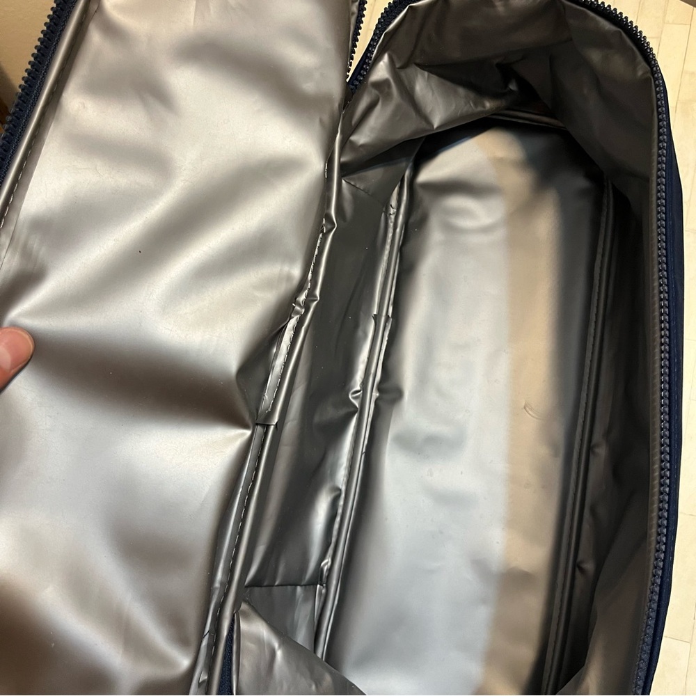 Navy Blue Anchor Print Transparent & Insulated Beach Nautical Tote Bag - Picture 10 of 14